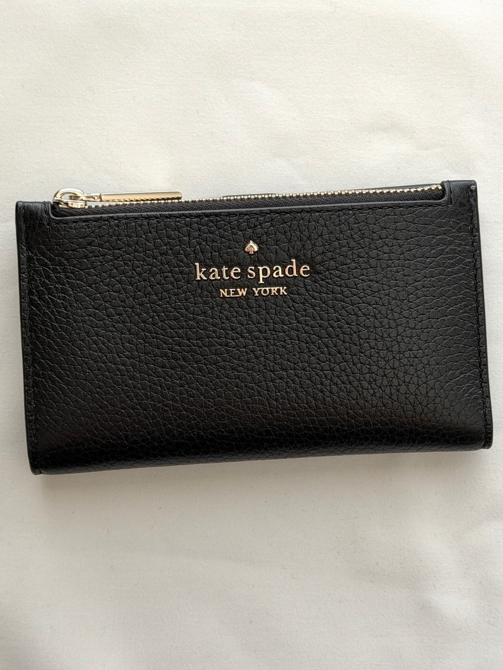 Kate Spade Small Bifold Zip Wallet with Gold Logo